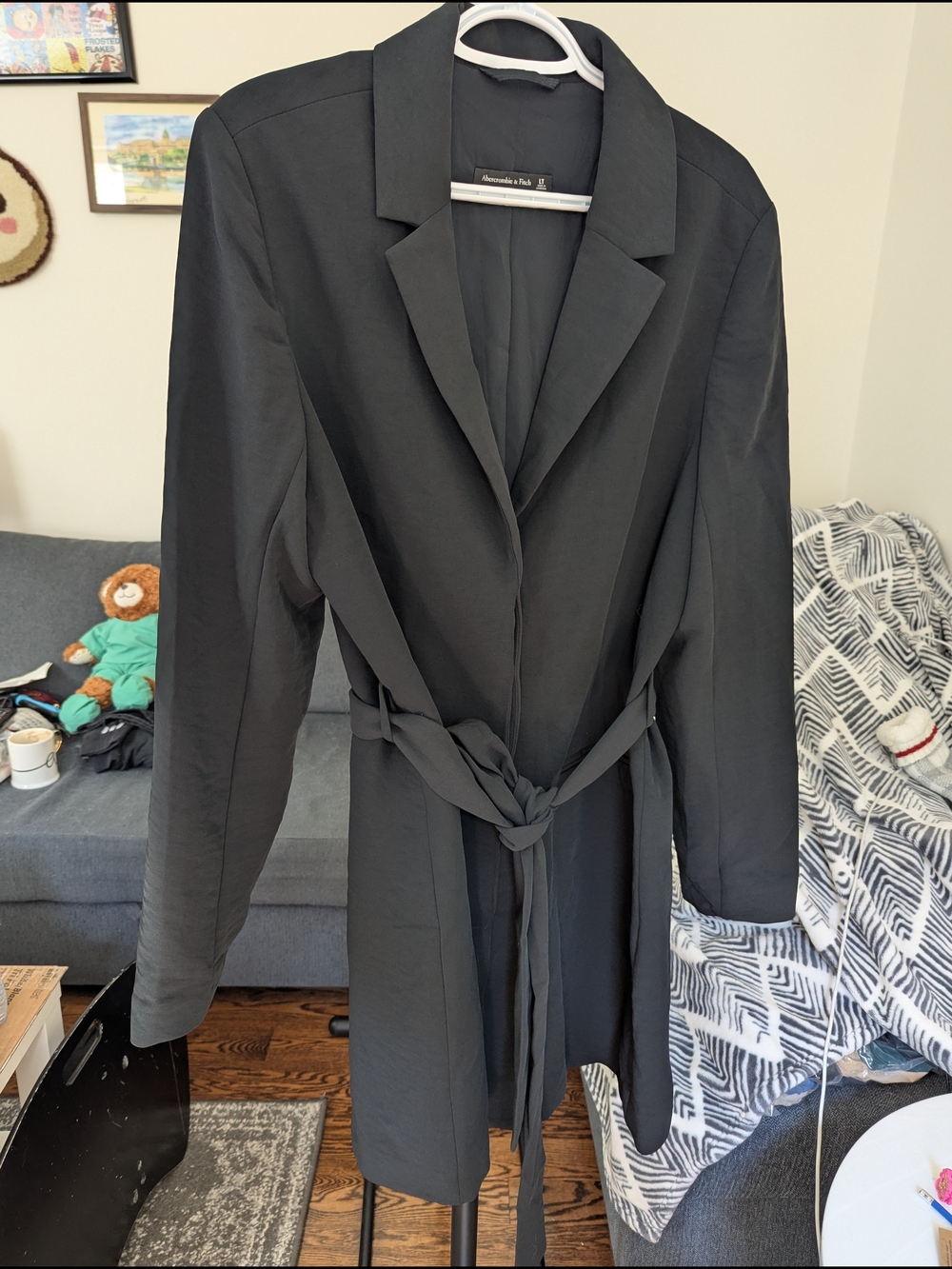 Abercrombie & Fitch Black Tie-Waist Blazer Mini Dress